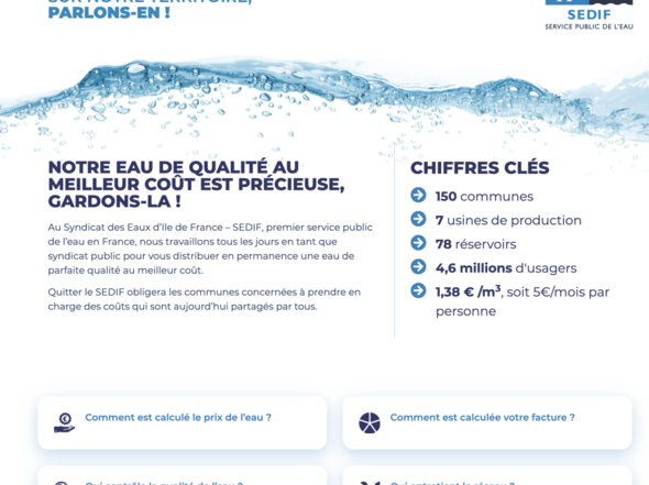 SEDIF : communication sur la préparation de la future gestion de l'eau en Île-de-France