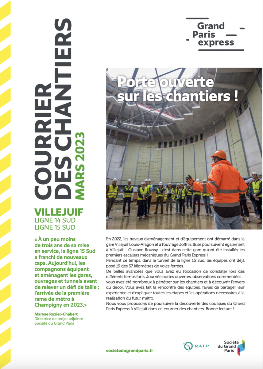 Couverture des courriers des chantiers - Mars 2023 Couverture des courriers des chantiers - Mars 2023