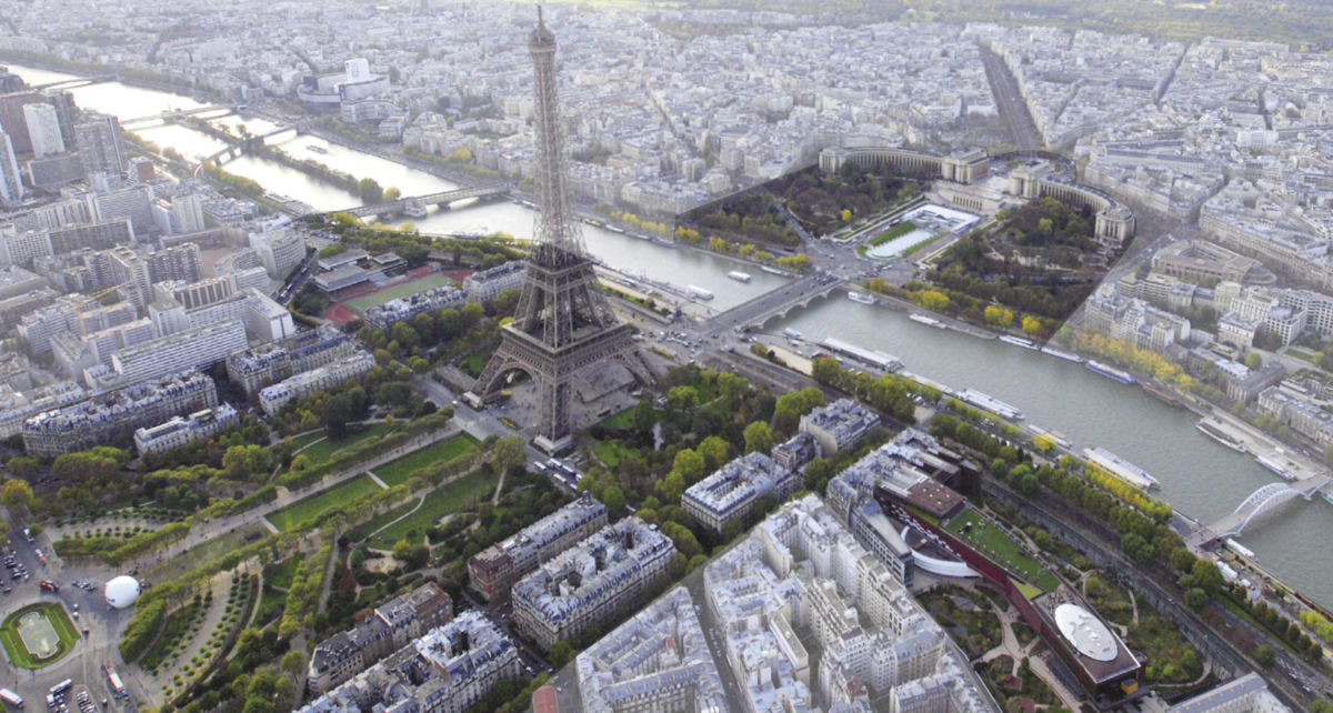 Vue aérienne Tour Eiffel