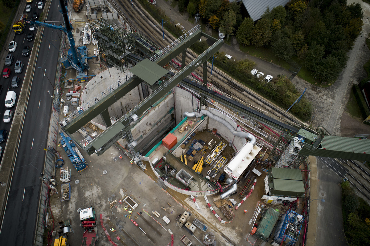 Vue aérienne de chantier